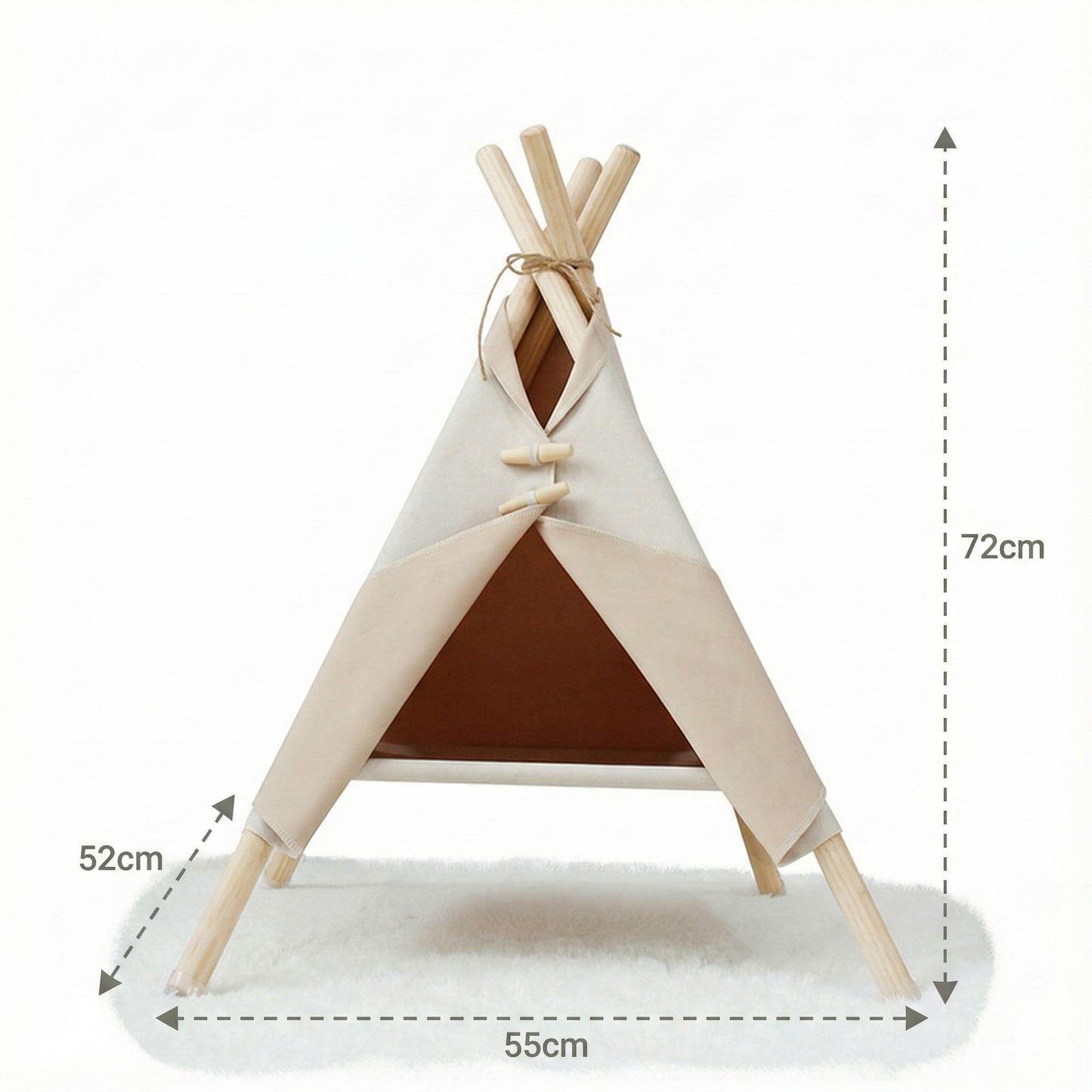 Tipi Hamaca Gato Suspendido | Canvas & Madera Natural